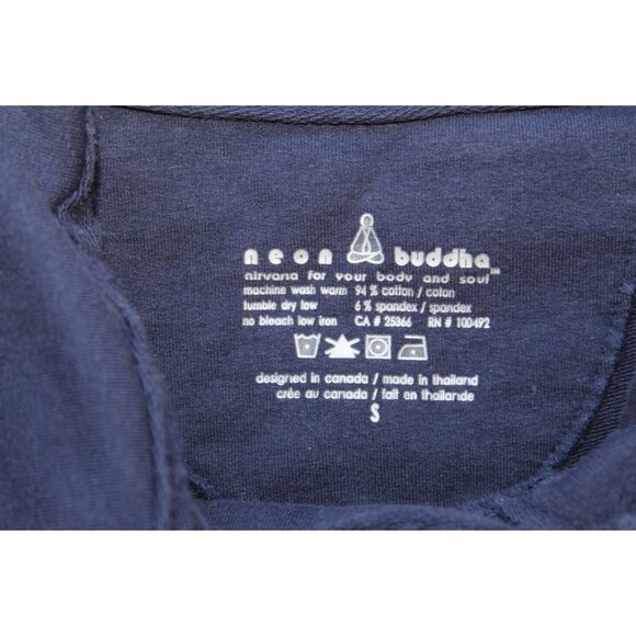 Neon Buddha Military Style Blue Jacket Small Button Front Long Sleeves Pockets - Picture 8 of 8